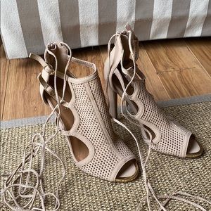 Lace up heel booties